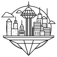 Fototapeta premium Future city vector illustration. 