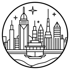        Future city vector illustration.
