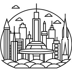        Future city vector illustration.

