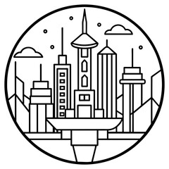        Future city vector illustration.
