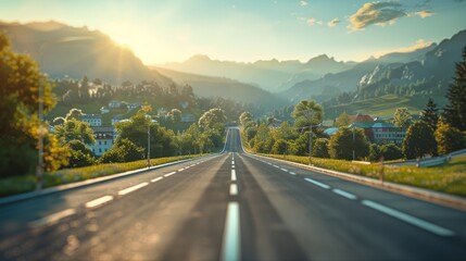 photorealistic highway on town background Generated with Ai tools