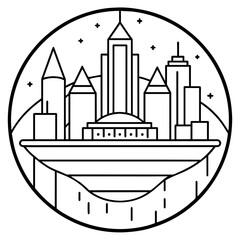Naklejka premium Future city vector illustration. 