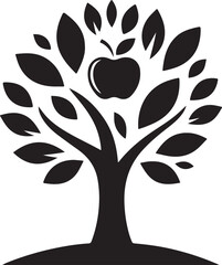 Apple tree vector logo icon  silhouette  (175).eps