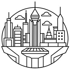 Future city vector illustration.