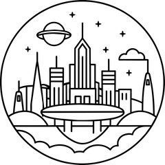 Obraz premium Future city vector illustration.