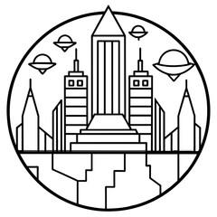 Future city vector illustration.