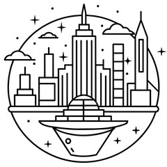 Future city vector illustration.