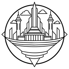 Future city vector illustration.