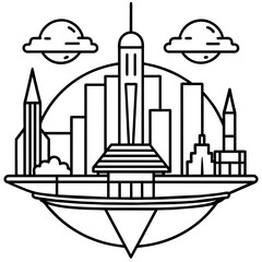 Future city vector illustration.