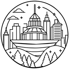 Future city vector illustration.