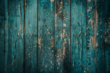 Fototapeta na wymiar Vintage Teal Paint Texture on Old Wooden Wall