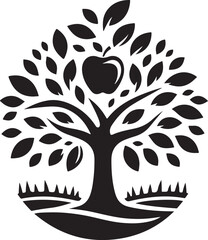 Apple tree vector logo icon  silhouette  (188).eps