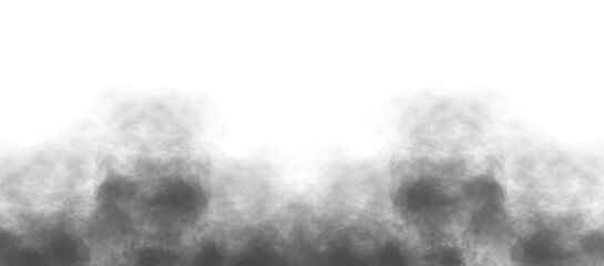 Dark fog or smoke on dark copy space background. Fog, smoke, white smog clouds. dry ice smoke clouds fog overlay. magic haze, Halloween design elements, Vector illustration - obrazy, fototapety, plakaty