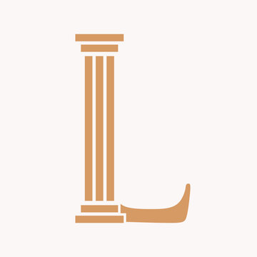 Letter L Law Logo Concept With Pillar Symbol