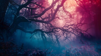 The Enchanting Depths of the Gothic Forest,Where Twisted Branches Ensnare the Unwary Traveler in Their Ethereal Grasp