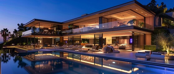 Fototapeta premium Night view of a luxurious