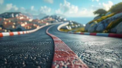 photorealistic highway on town background Generated with Ai tools