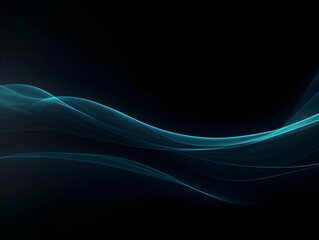 Abstract Dynamic Blue Waves and Curves on Sleek Futuristic Black Background