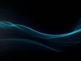 Fototapeta premium Abstract Dynamic Blue Waves and Curves on Sleek Futuristic Black Background