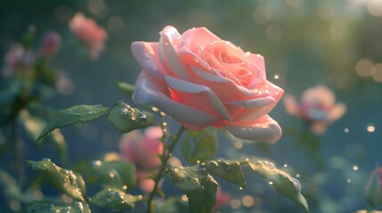 dew-kissed rose at dawn. 