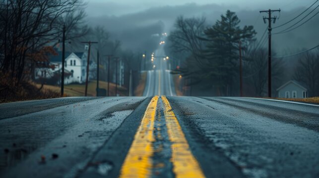 photorealistic highway on town background Generated with Ai tools