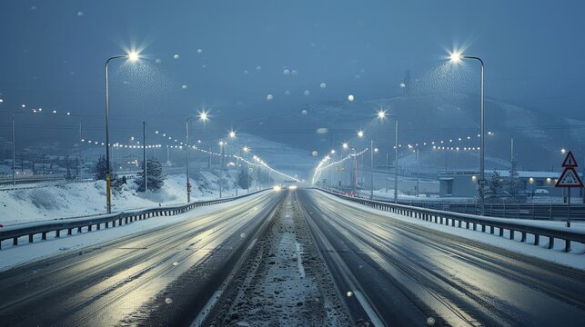 photorealistic highway on town background Generated with Ai tools