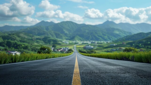 photorealistic highway on town background Generated with Ai tools
