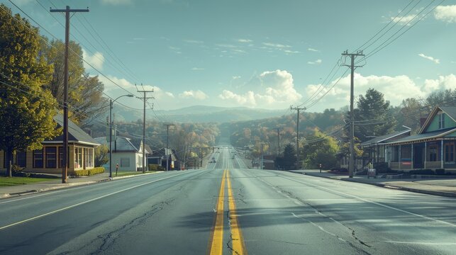 photorealistic highway on town background Generated with Ai tools
