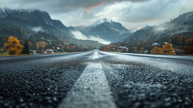 photorealistic highway on town background Generated with Ai tools