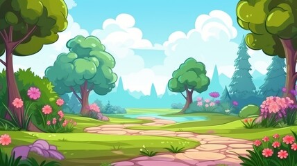 Naklejka premium Nature landscape. Park and outdoor.