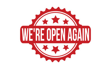 Obraz premium We’re Open Again rubber grunge stamp seal vector