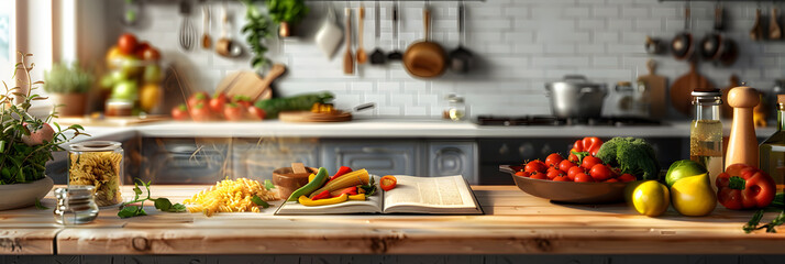 Simple and Healthy No-brainer Meals Preparation in a Contemporary Kitchen - obrazy, fototapety, plakaty