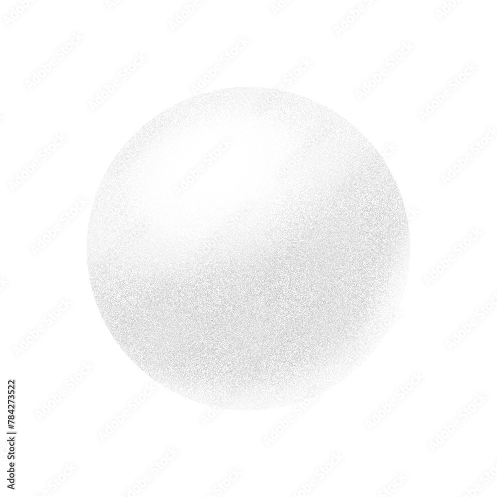 Poster grainy gradient sphere with noise effect. vector stipple planet with shadow like spray isolated on w