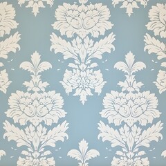 light blue damask seamless pattern