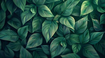Abstract leaves background, a pattern that resembles nature's textures. Bright green artwork, a depiction of leaf design.