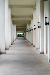 Long corridor with many columns