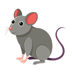 Fototapeta premium cute mouse animal cartoon style on white background