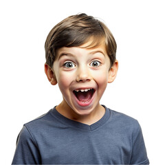 Boy happy face Isolated transparent background.
