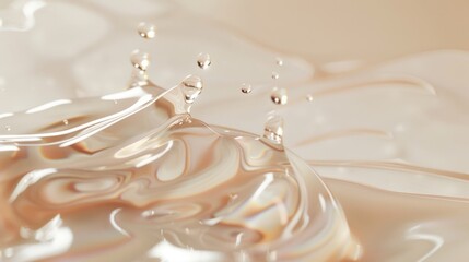 Texture of transparent skin care lotion.