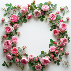 flowers circle frame, roses, flower Wreath