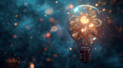 Innovative Light Bulb with Intricate Clockwork Gears Inside