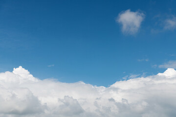 White clouds on clear sky