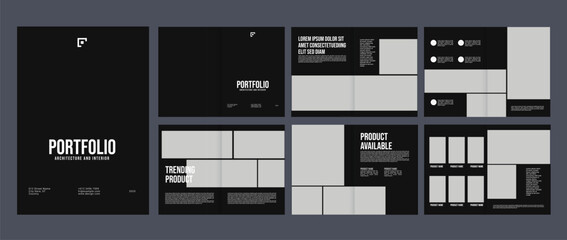 minimalist company product catalog brochure magazine design template, clean furniture or fashion collection portfolio catalogue brochure creative layout or price list 