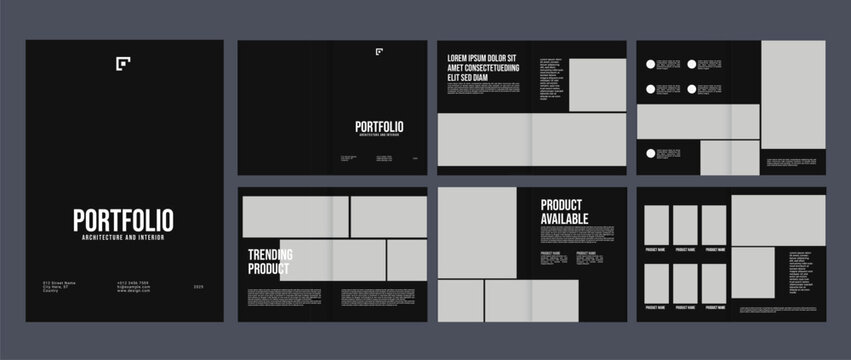 minimalist company product catalog brochure magazine design template, clean furniture or fashion collection portfolio catalogue brochure creative layout or price list 