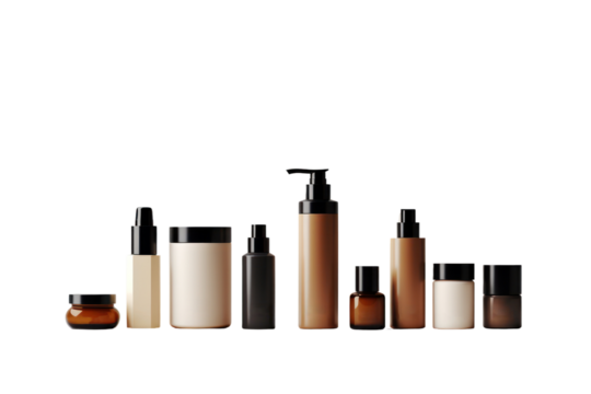 Luxury style cosmetics, luxurious packaging ,Isolated on a transparent color background.