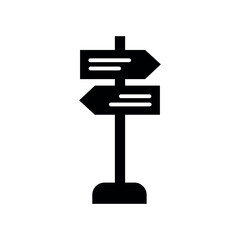 Signboard Fill Icon Symbol Vector. Black Glyph Signboard Icon