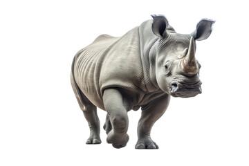 Rhino walking isolated on transparent background.