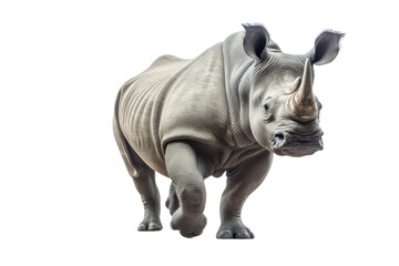 Fototapeta premium Rhino walking isolated on transparent background.