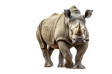 Obraz premium Rhino walking isolated on transparent background.