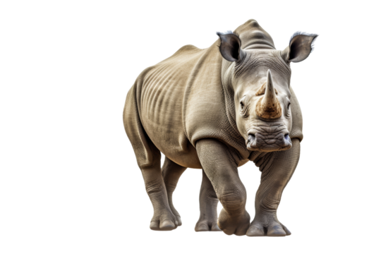 Rhino walking isolated on transparent background. - Powered by Adobe